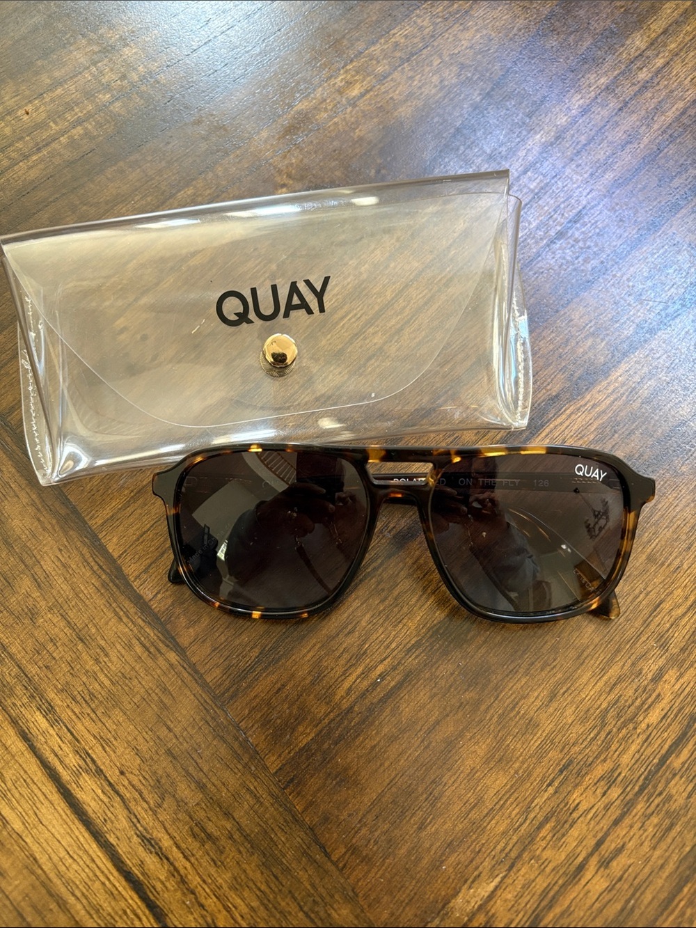 UNISEX Quay Australia Tortoise with Dark Brown Lenses - ON THE FLY Sunglasses